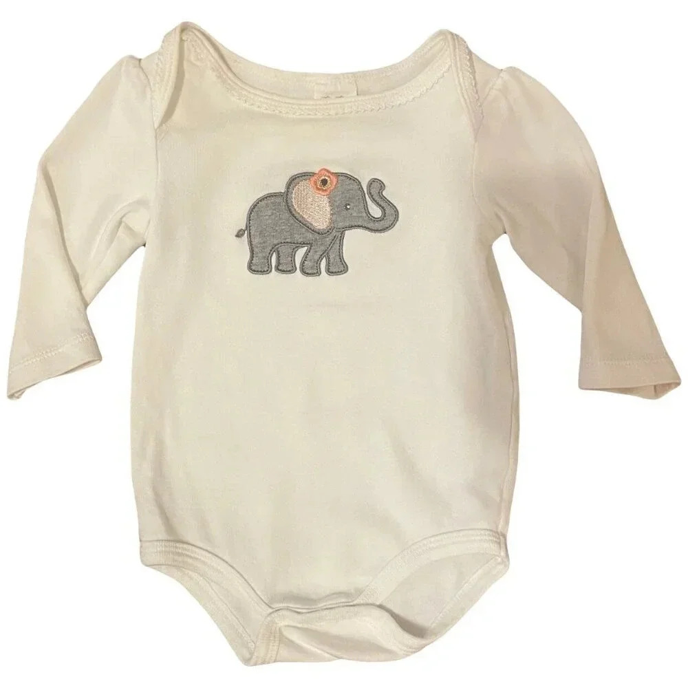 9M Starting Out Elephant Long Sleeve Onesie